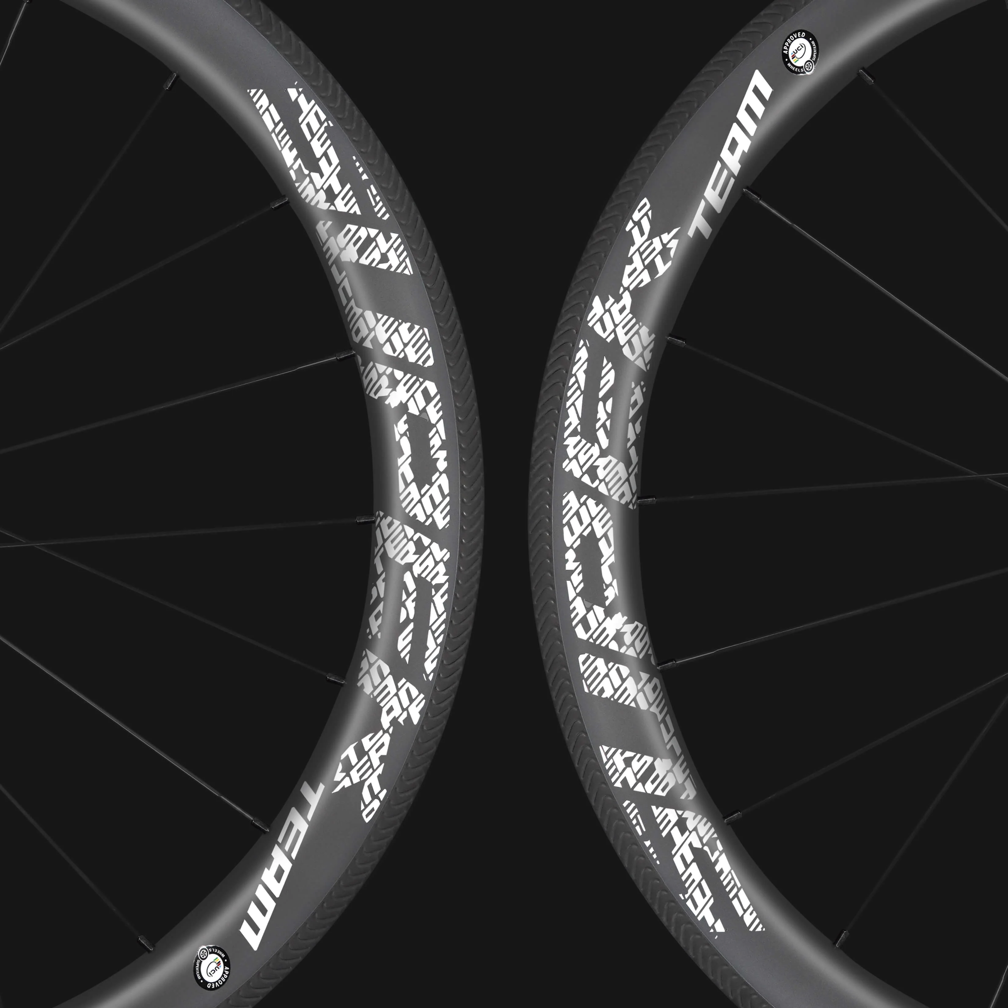 Classic PRO R25-50 Carbon Wheelset RIM Brake White Decals - Image 8