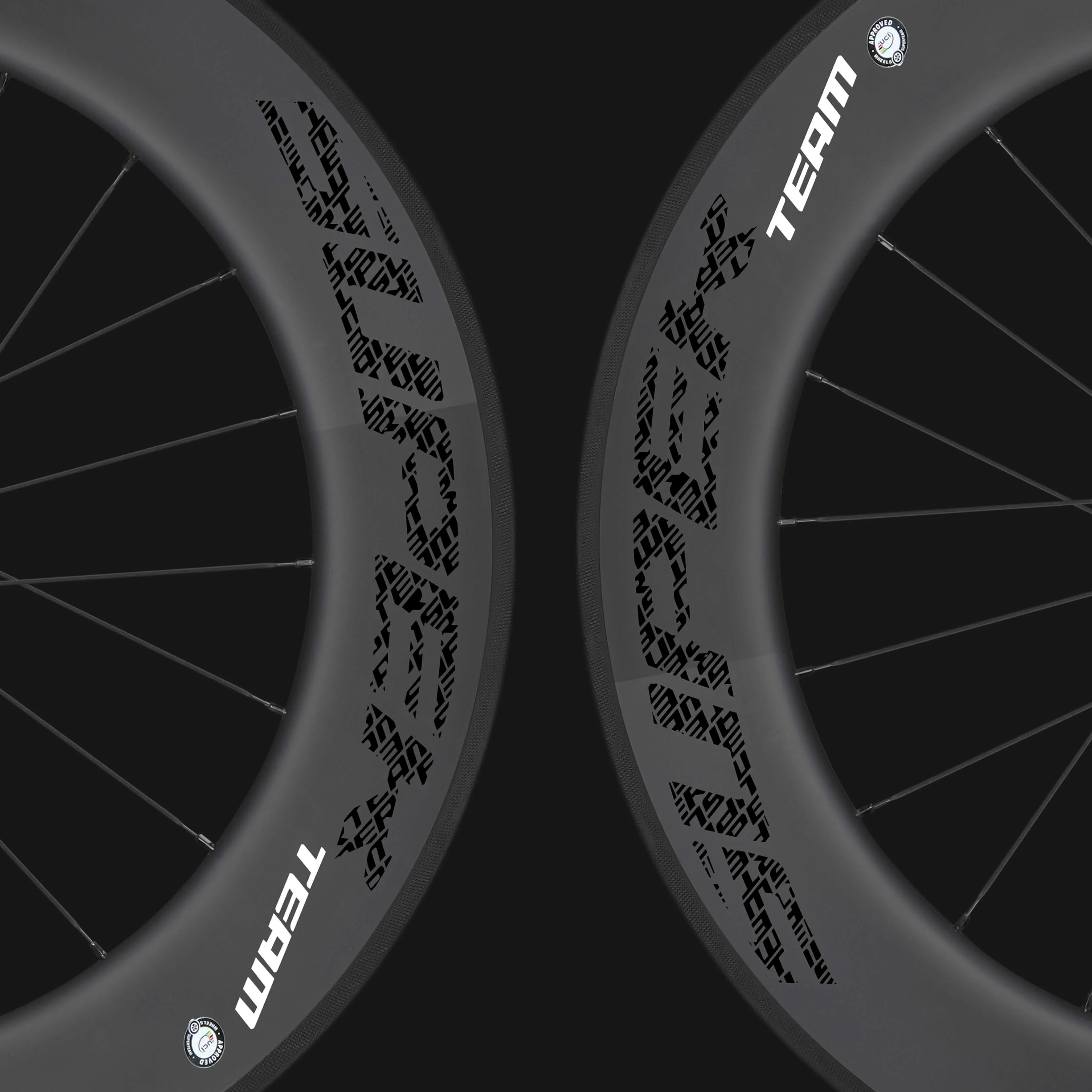 Classic PRO R25-88 Carbon Wheelset RIM Brake Black Decals - Image 8